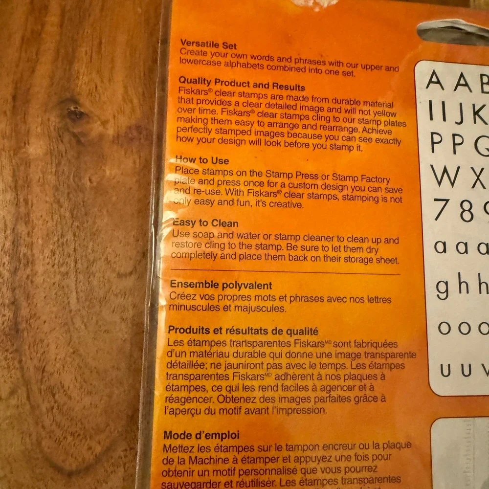 Fiskars Clear Stamps Basic Font 126pc Set Alphabet Numbers Symbols Clear